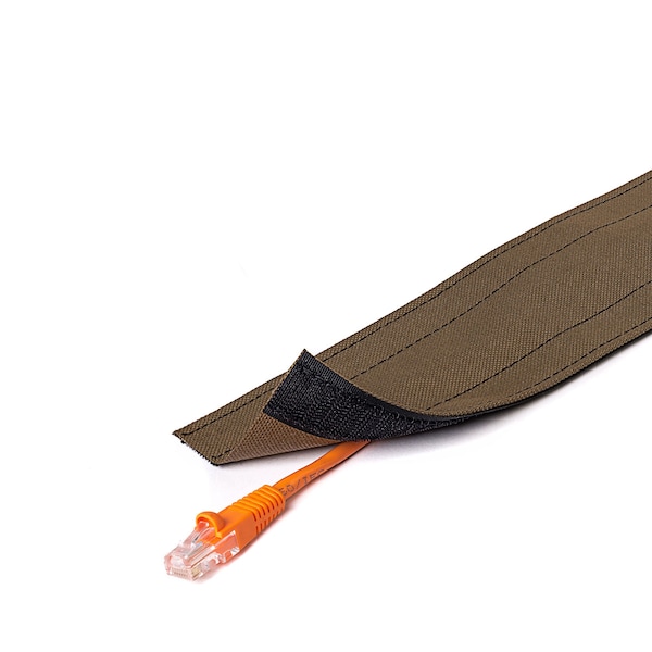 Carpet Cable Cover, 10 ft L, 3 in W, 1 Channel, Nylon, Brown